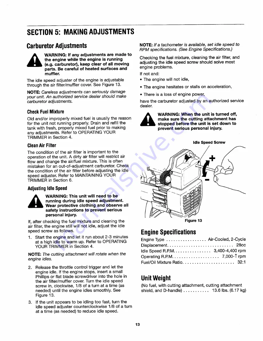 Yard Machines 770-10584 41AD-Y28-G000 Operator'S Manual Download Page 13