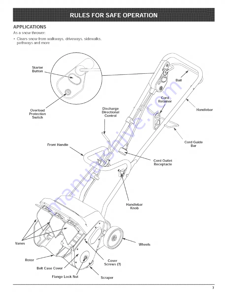 Yard Machines Snow Fox 31A-040-000 Operator'S Manual Download Page 7