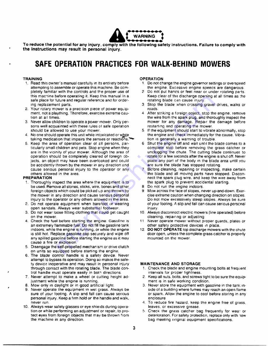 Yard-Man 12214C Owner'S Manual Download Page 3