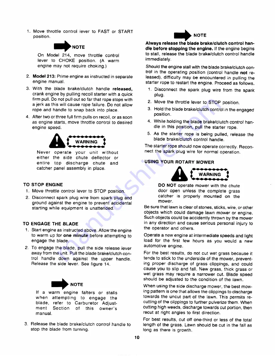 Yard-Man 12214C Owner'S Manual Download Page 10