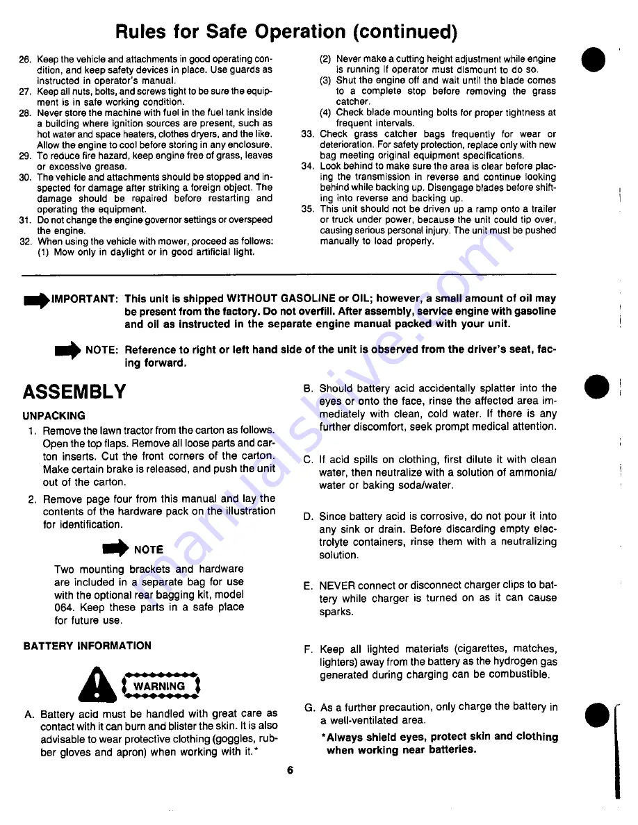 Yard-Man 13665 Owner'S Manual Download Page 6