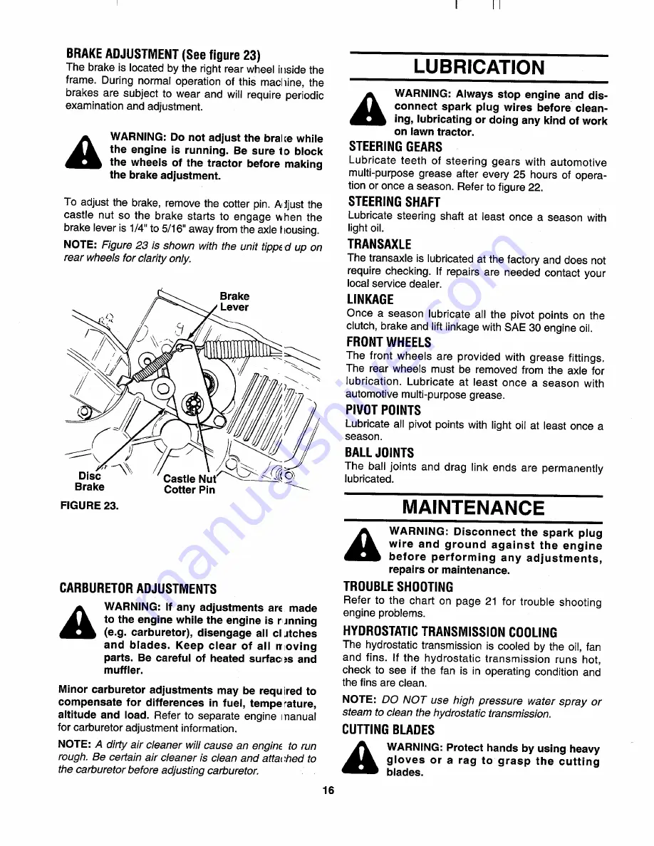 Yard-Man 145V834H401 Скачать руководство пользователя страница 16