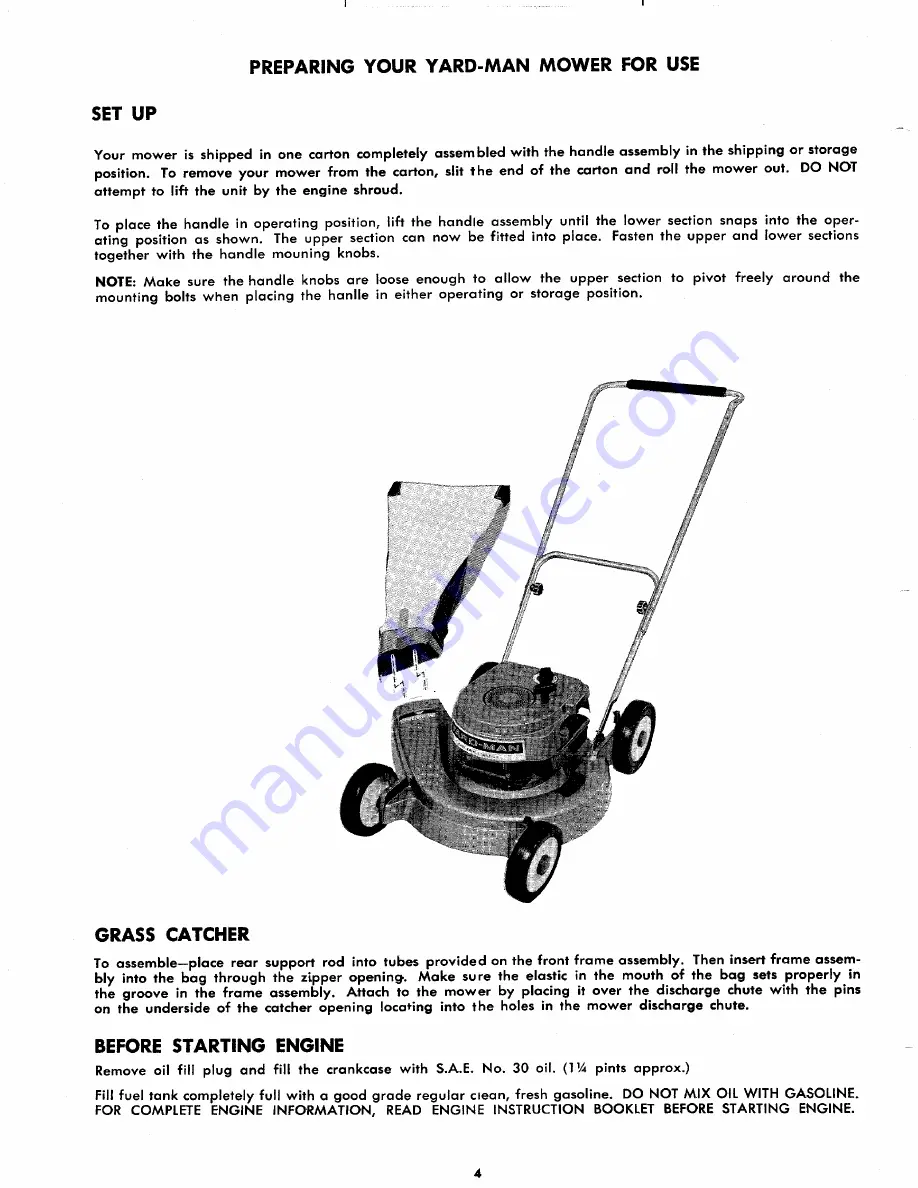 Yard-Man 2290-2 Operating Manual And Parts List Download Page 4