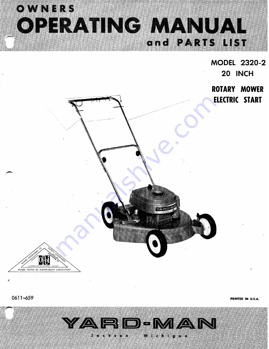 Yard-Man 2320-220 Скачать руководство пользователя страница 1