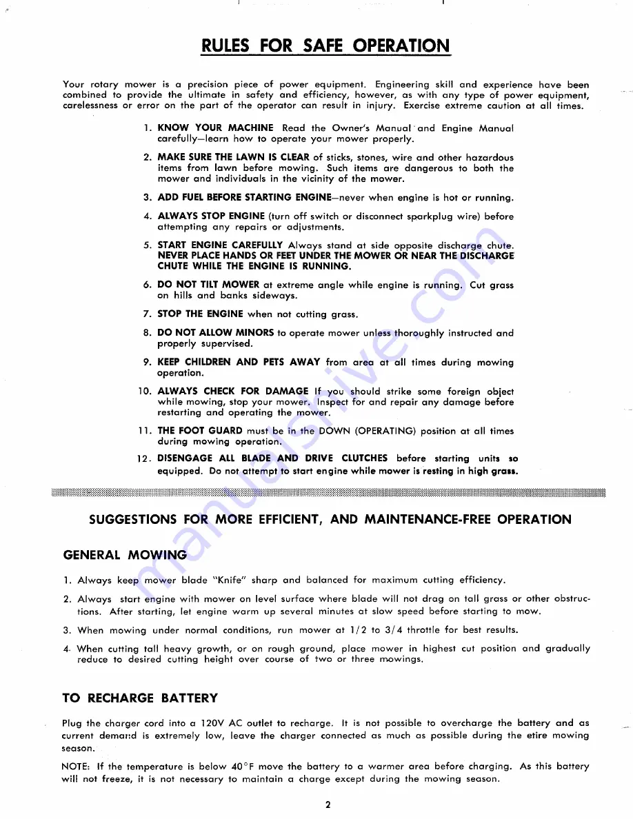 Yard-Man 2380-2 Operating Manual And Parts List Download Page 2