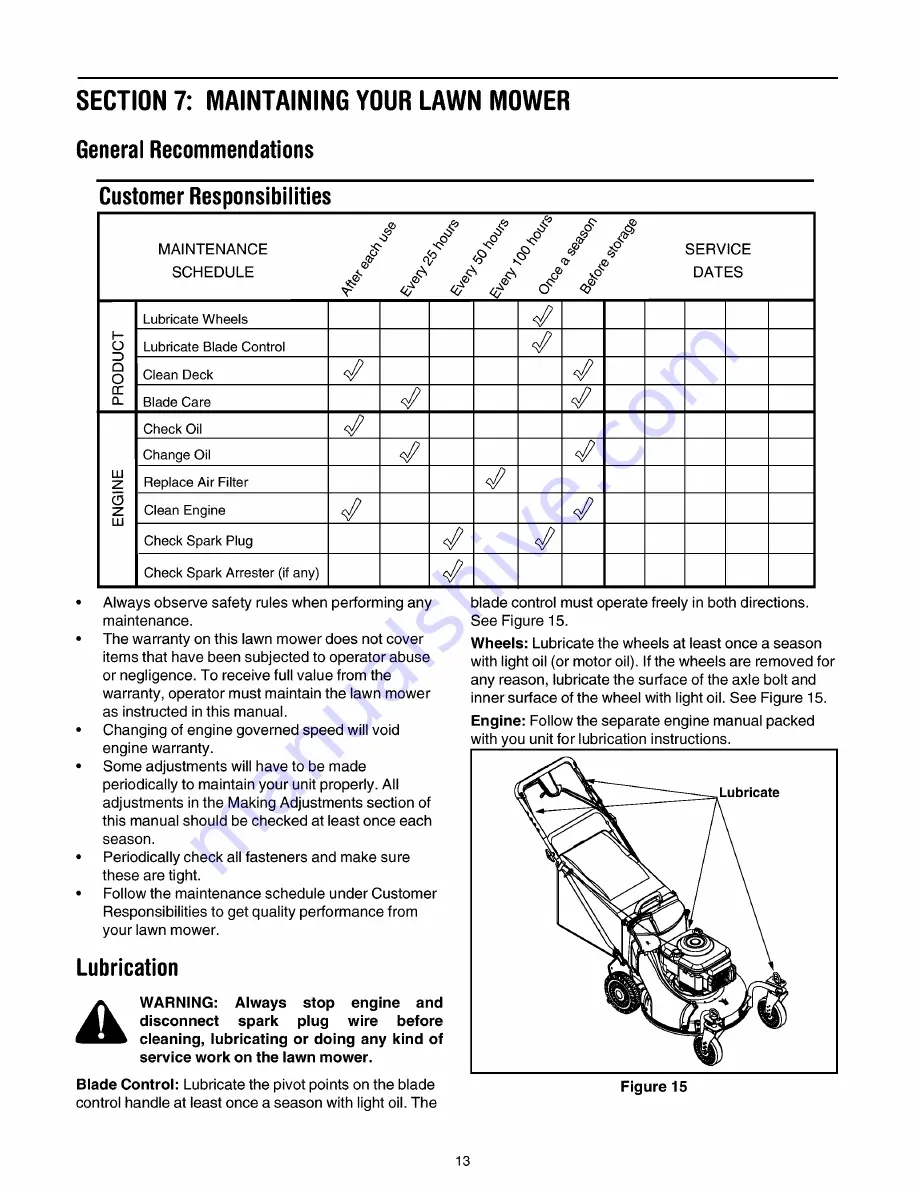 Yard-Man 247.375770 Operator'S Manual Download Page 13