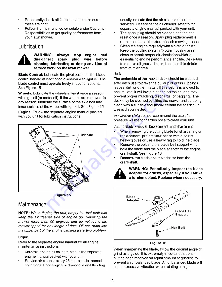 Yard-Man 247.379790 Operator'S Manual Download Page 13