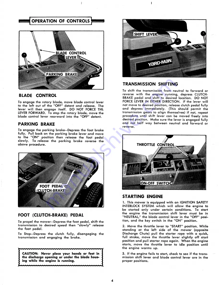 Yard-Man 3720-0 Operating Manual And Parts List Download Page 4