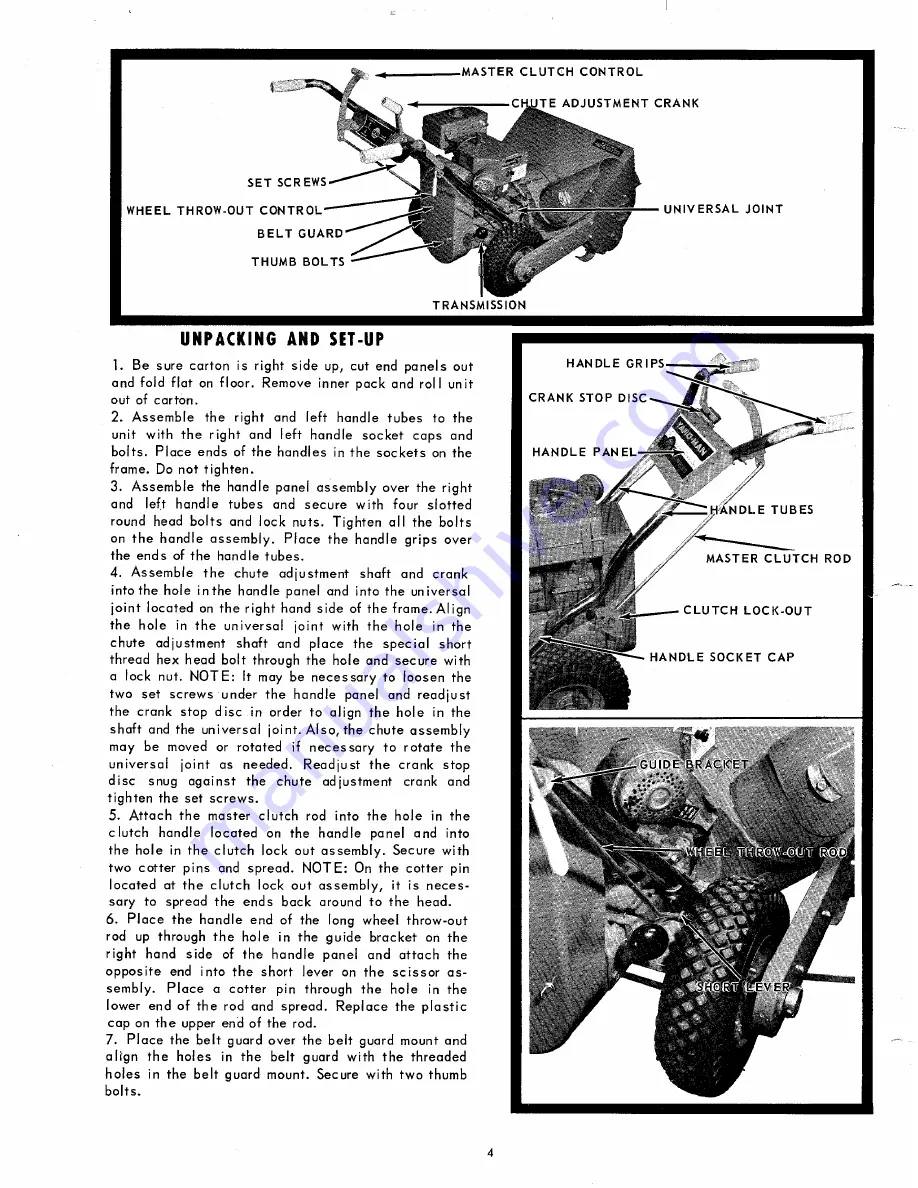 Yard-Man 7020-0 Snow-Bird Owner'S Operating Manual Download Page 4