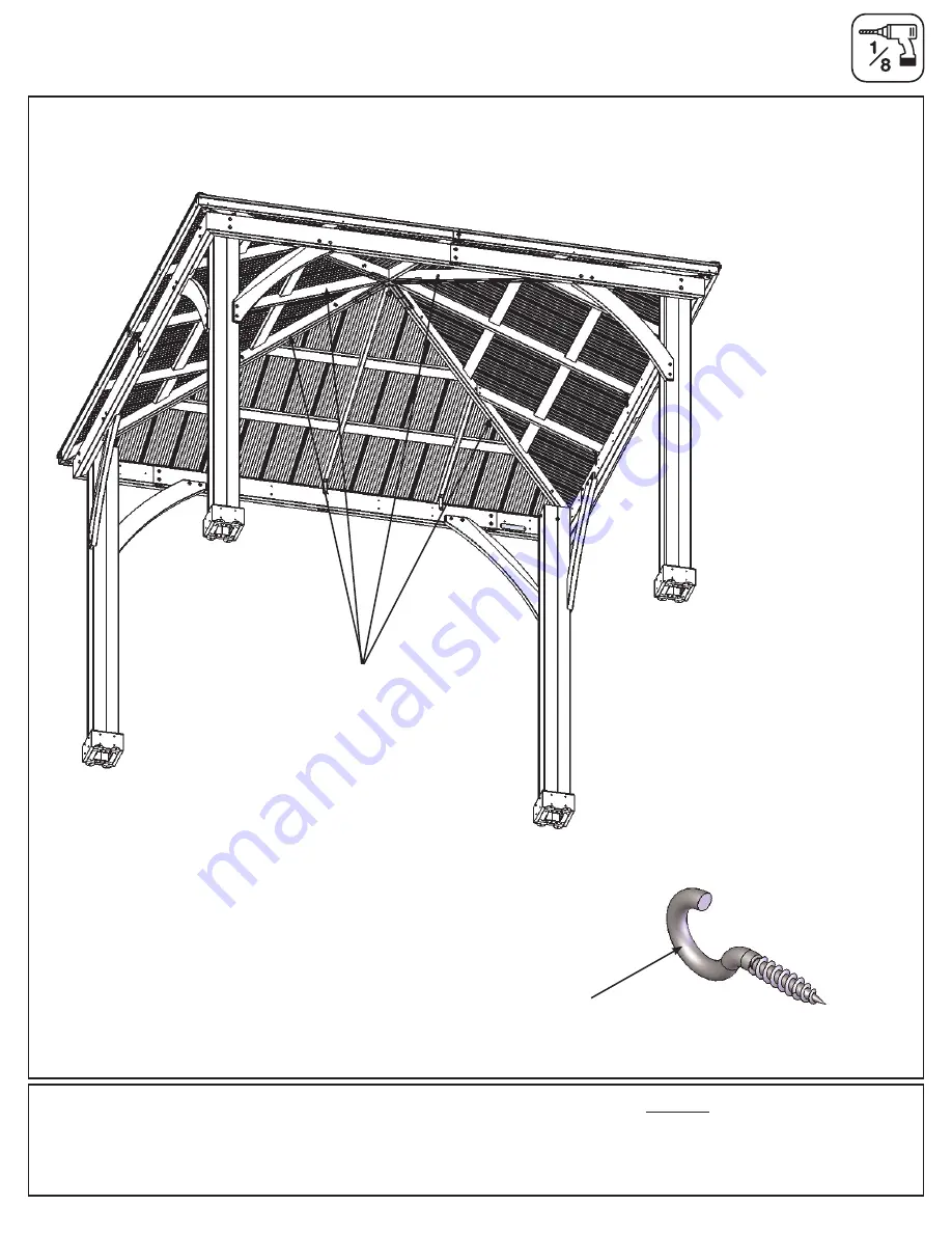 Yardistry 12' x 12' MERIDIAN GAZEBO YM11769 Installation And Operating Instructions Manual Download Page 40