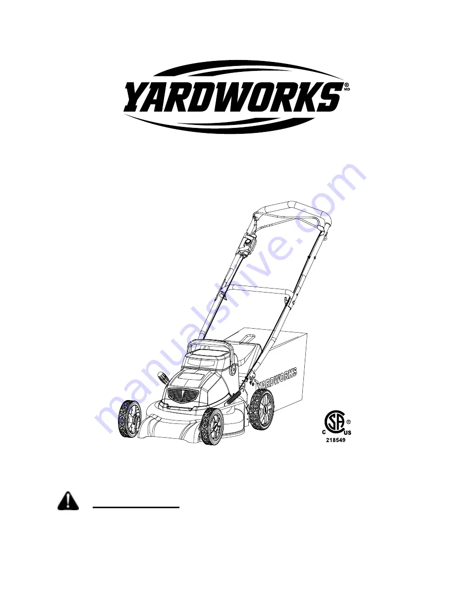 Yardworks 060-1784-4 Owner'S Manual Download Page 1