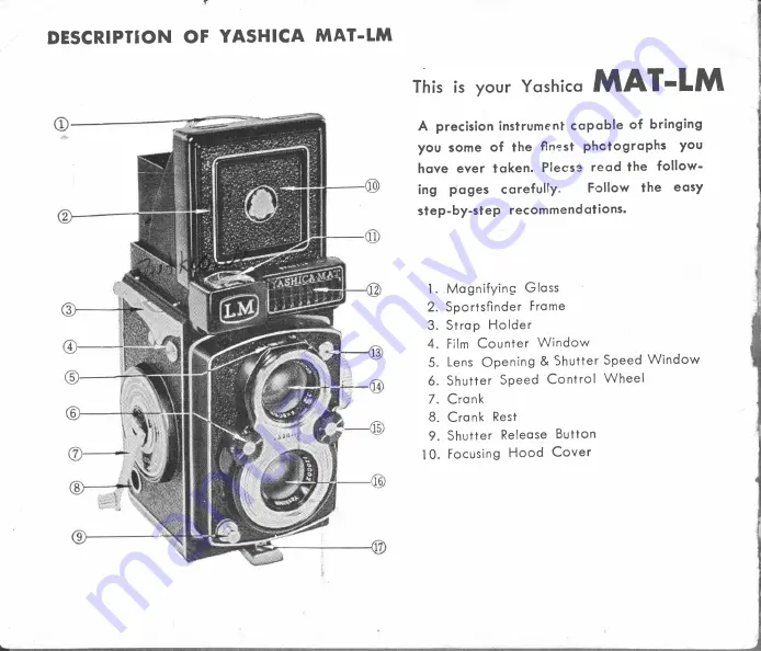 Yashica MAT-LM Instruction Booklet Download Page 3