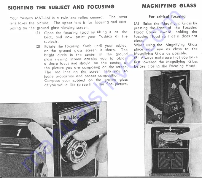 Yashica MAT-LM Instruction Booklet Download Page 11