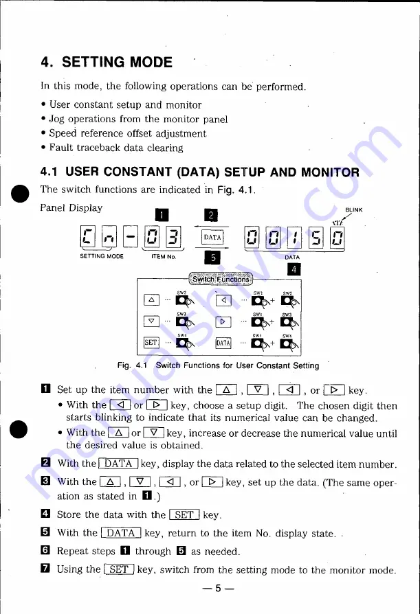 YASKAWA CACR-SR BE Series Operation Manual Download Page 7