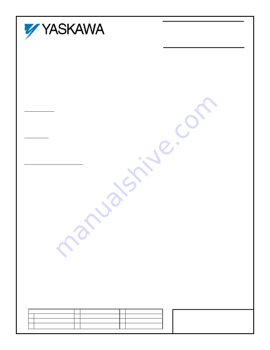 YASKAWA CM086 Manual Download Page 1