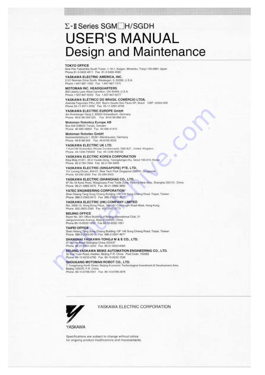 YASKAWA E-II SGM H Series User Manual Download Page 408