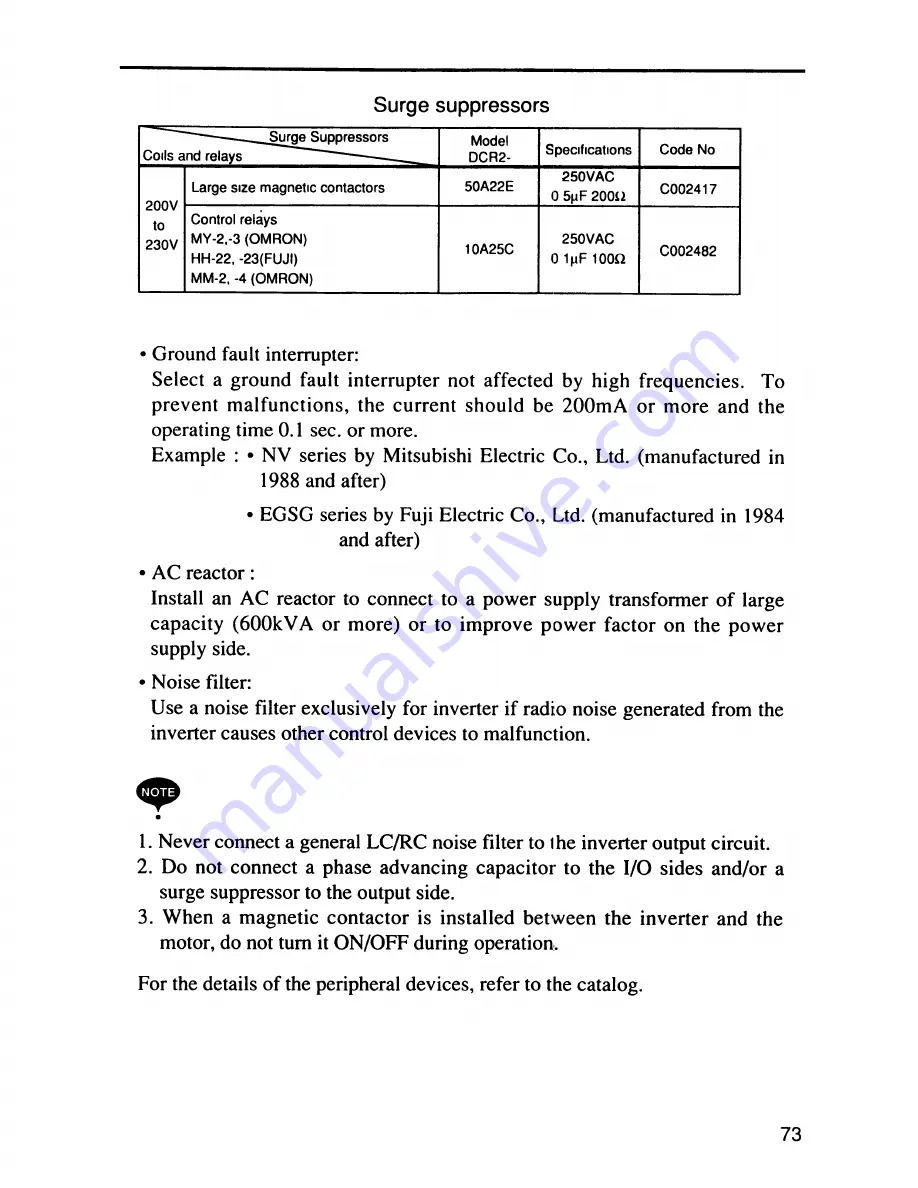 YASKAWA VS mini C Series Instruction Manual Download Page 73