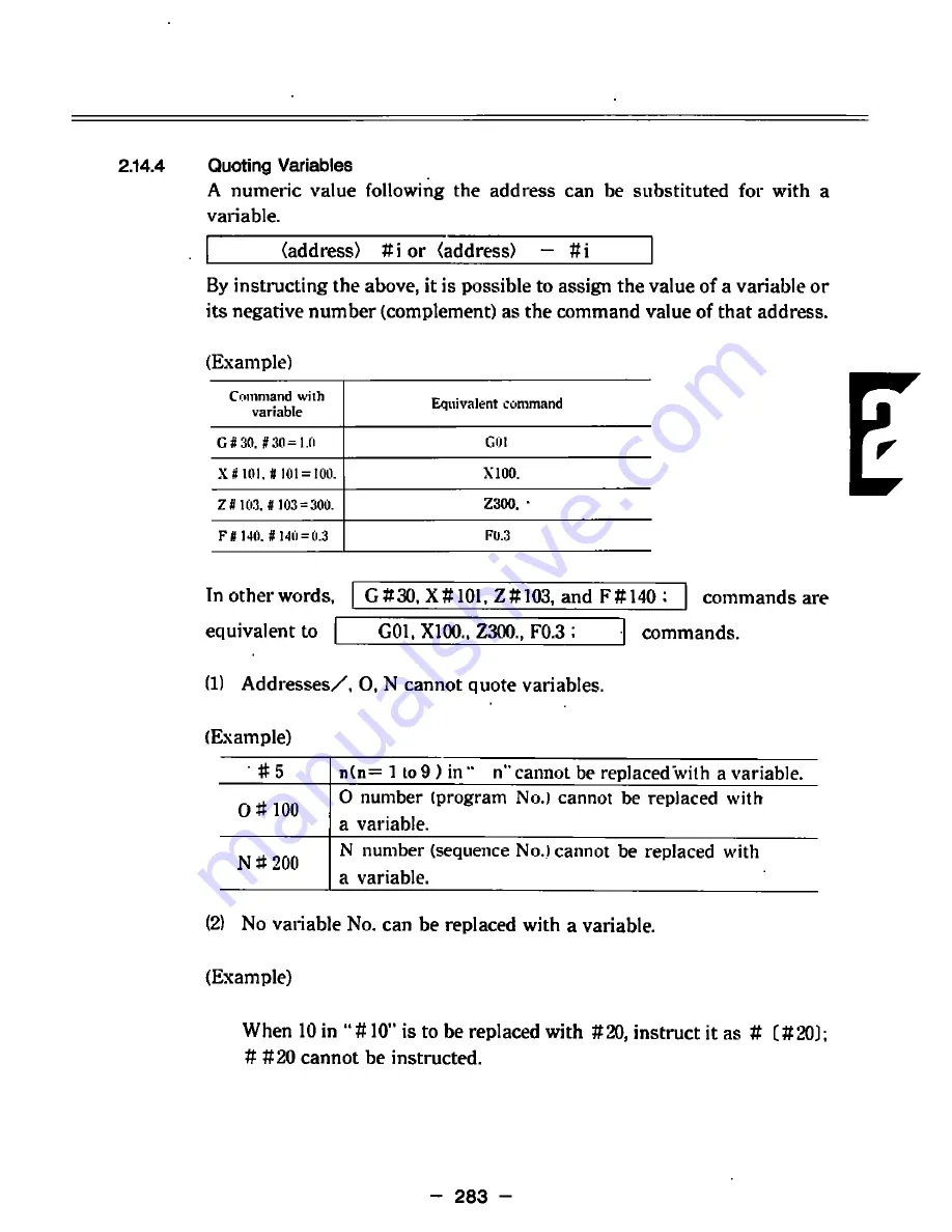 YASKAWA yasnac i80m Instruction Manual Download Page 307