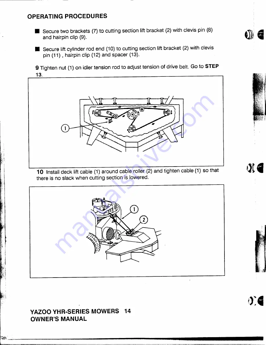 Yazoo Commercial Front Cut Rider YHRK20 Owner'S Manual Download Page 15