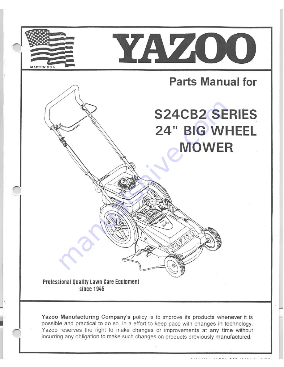 Yazoo S24CB2 Series Скачать руководство пользователя страница 1