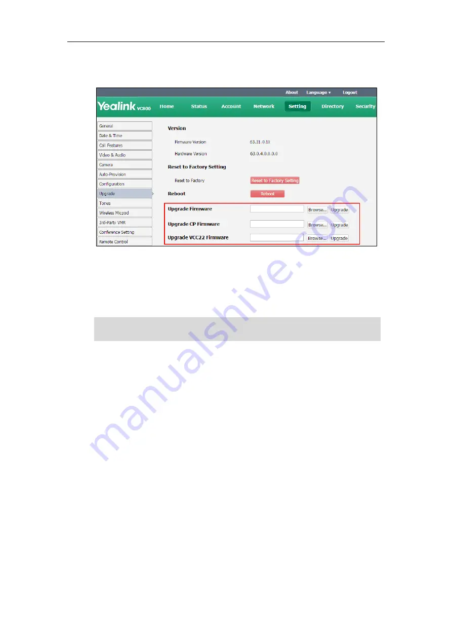 Yealink MeetingSpace VC500 Administrator'S Manual Download Page 254