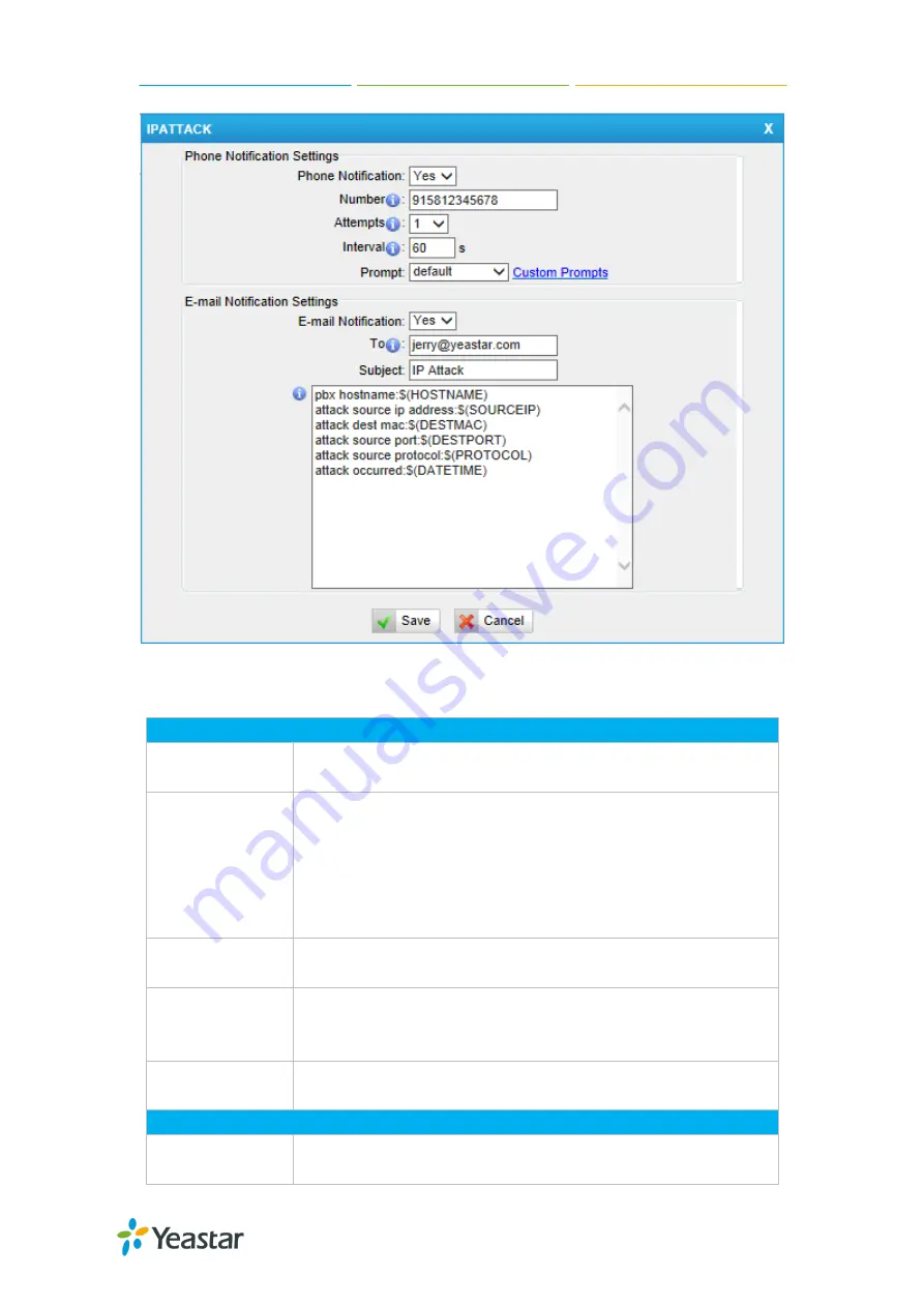 Yeastar Technology NeoGate TA810 User Manual Download Page 45