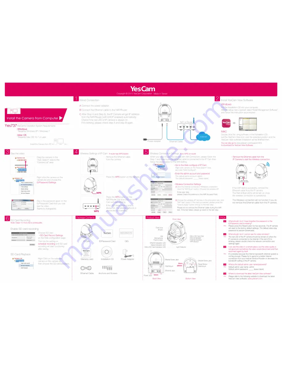 YesCam Yes737 Installation Manual Download Page 1