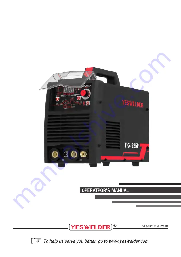 Yeswelder TIG-225P Operator'S Manual Download Page 1