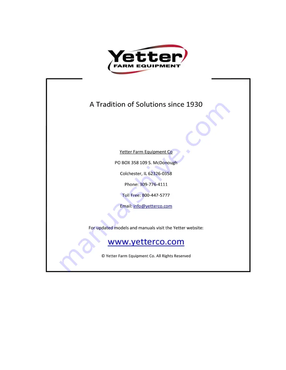 Yetter MAX SEALER PLUS 2920 Series Operator'S Manual Download Page 16