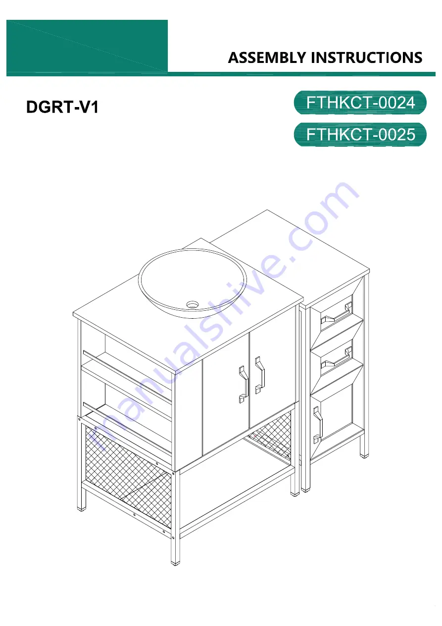 YitaHome FTHKCT-0024 Assembly Instructions Manual Download Page 1