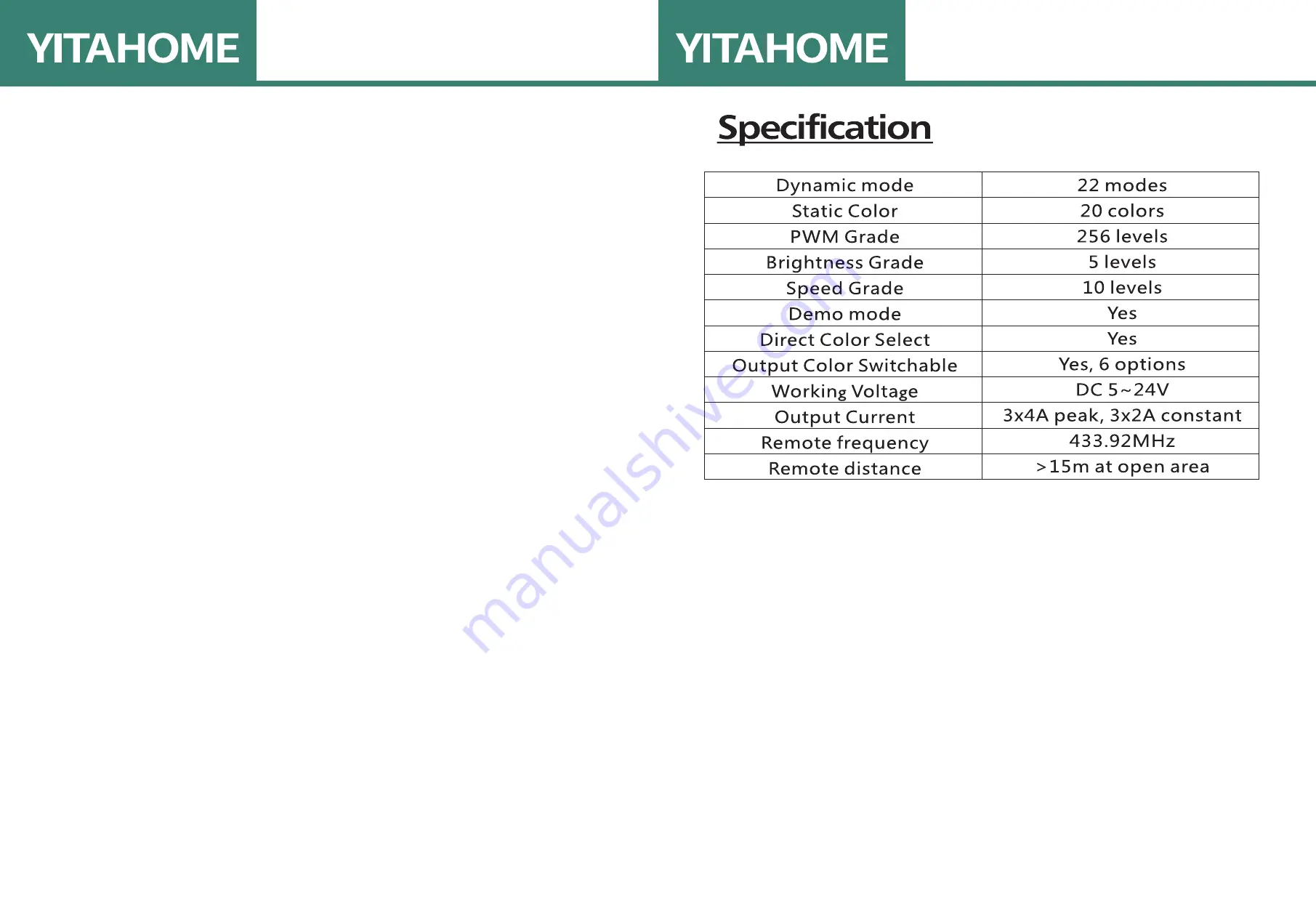 YitaHome FTPLWP-0005 Скачать руководство пользователя страница 4