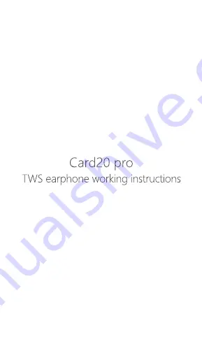 YOBYBO Card20 Pro Manual Download Page 1