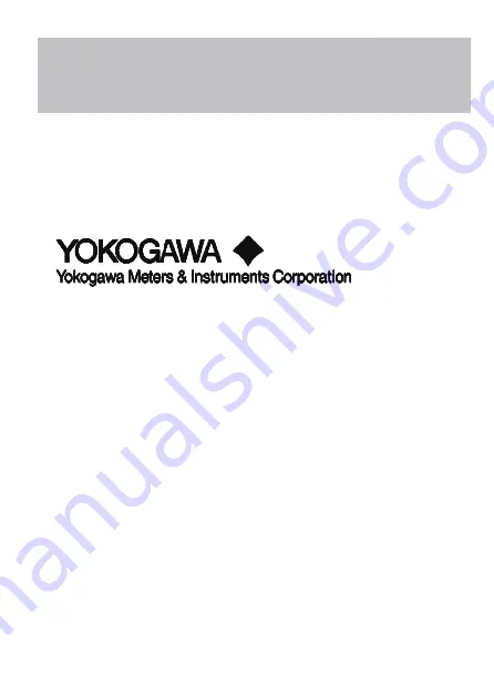 YOKOGAWA 53005-E Скачать руководство пользователя страница 1