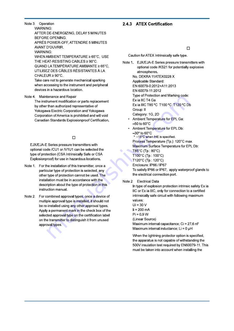 YOKOGAWA DPharp EJX Series Скачать руководство пользователя страница 19