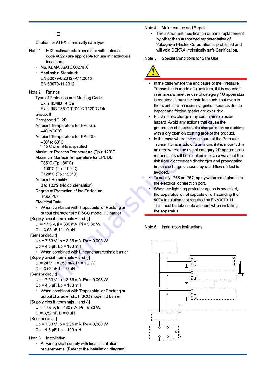 YOKOGAWA DPharp EJX Series Installation Manual Download Page 22