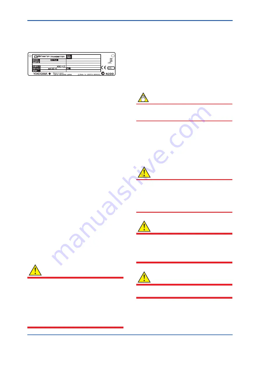 YOKOGAWA EJX Series User Manual Download Page 8