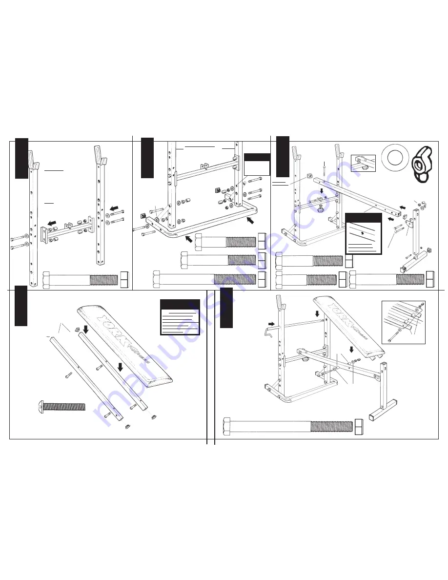 York Fitness 234 Bench Plus Butterfly Assembly Instructions Download Page 2