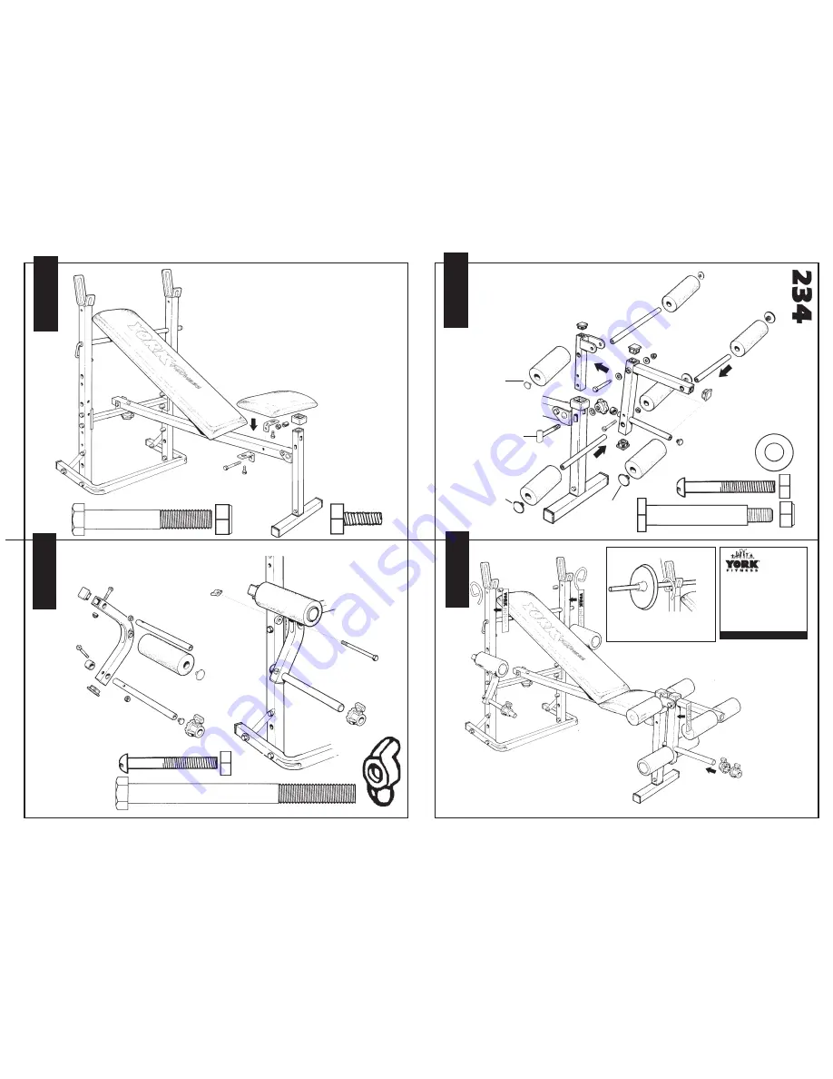 York Fitness 234 Bench Plus Butterfly Assembly Instructions Download Page 3