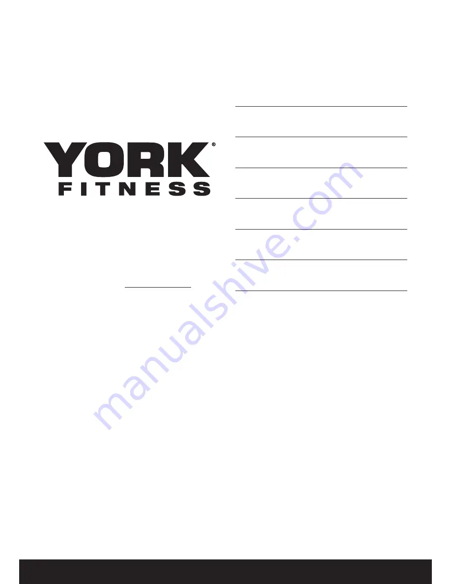 York Fitness 45061 Owner'S Manual Download Page 2