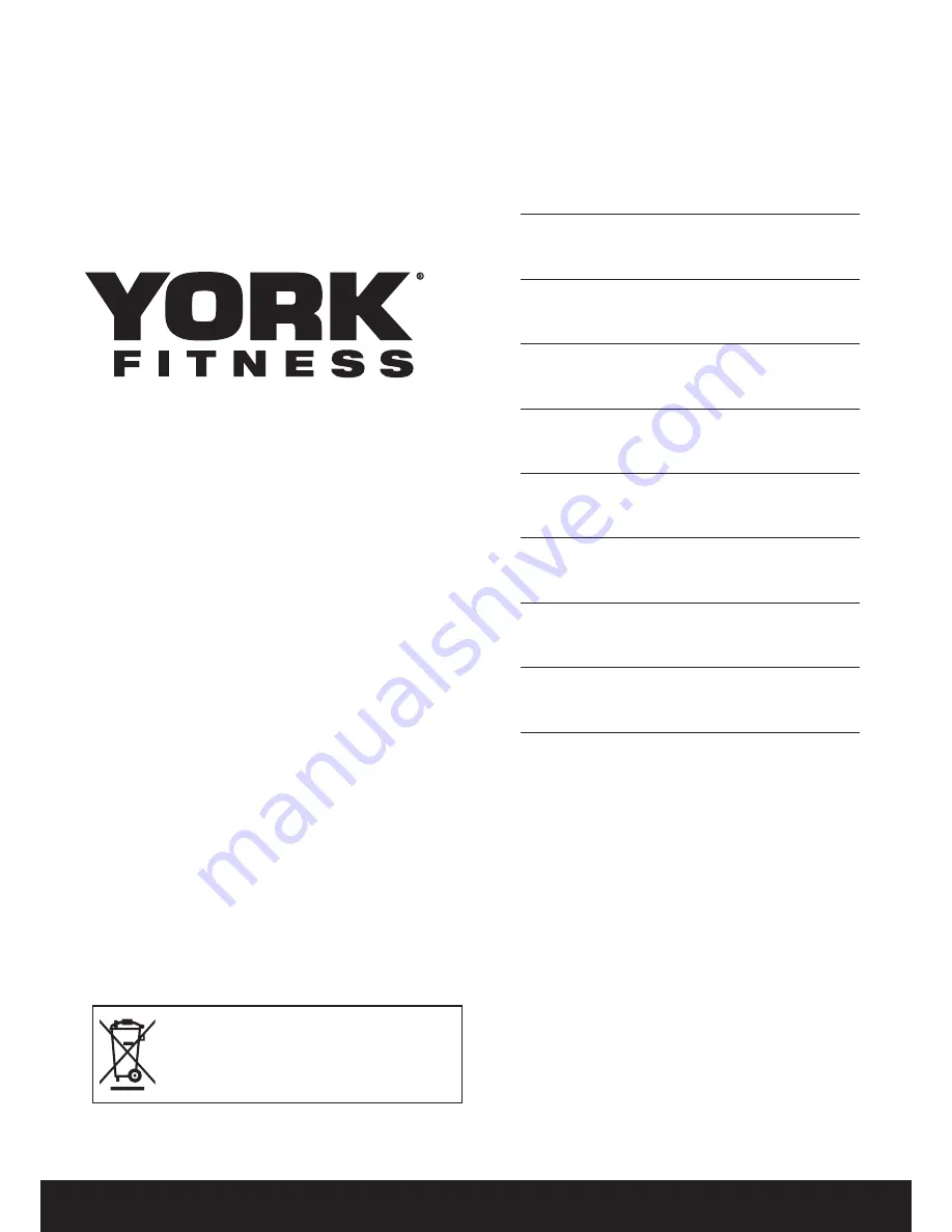 York Fitness 52049 Owner'S Manual Download Page 2