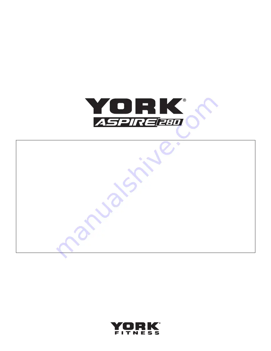 York Fitness ASPIRE 280 Owner'S Manual Download Page 8