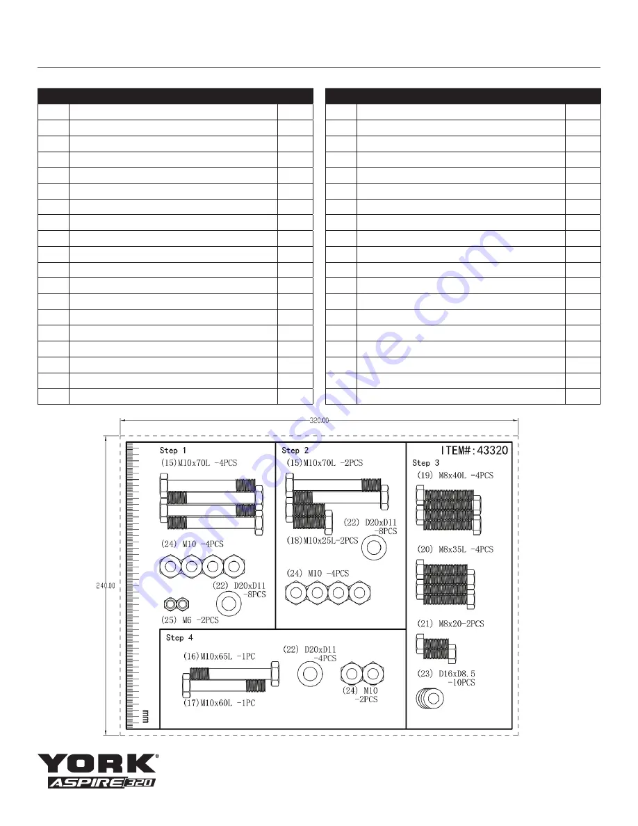 York Fitness ASPIRE 320 Owner'S Manual Download Page 4