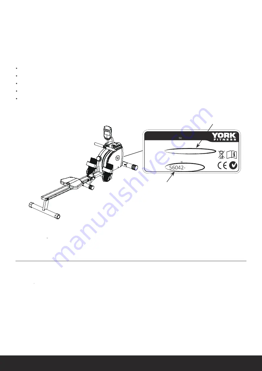 York Fitness Warrior R400 Rower Owner'S Manual Download Page 4