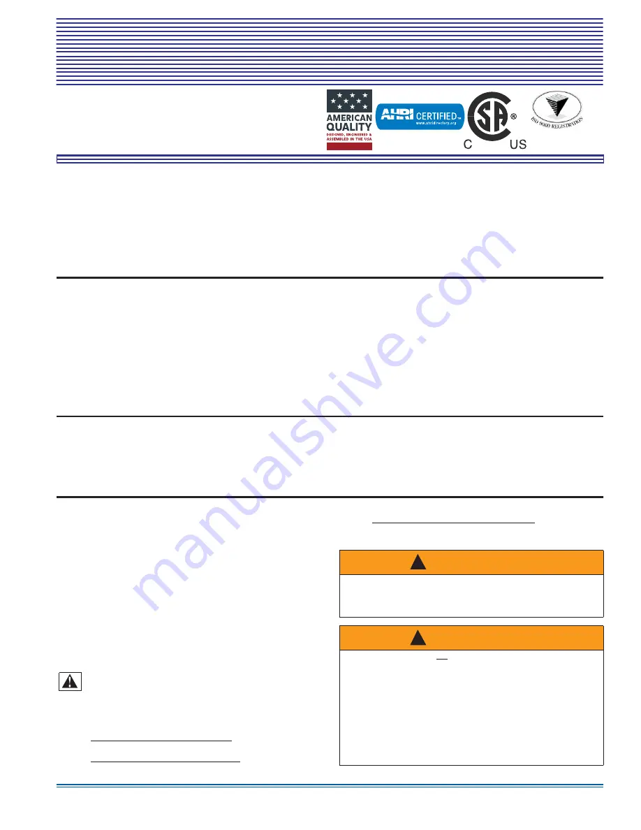 York AE SERIES Installation Manual Download Page 1