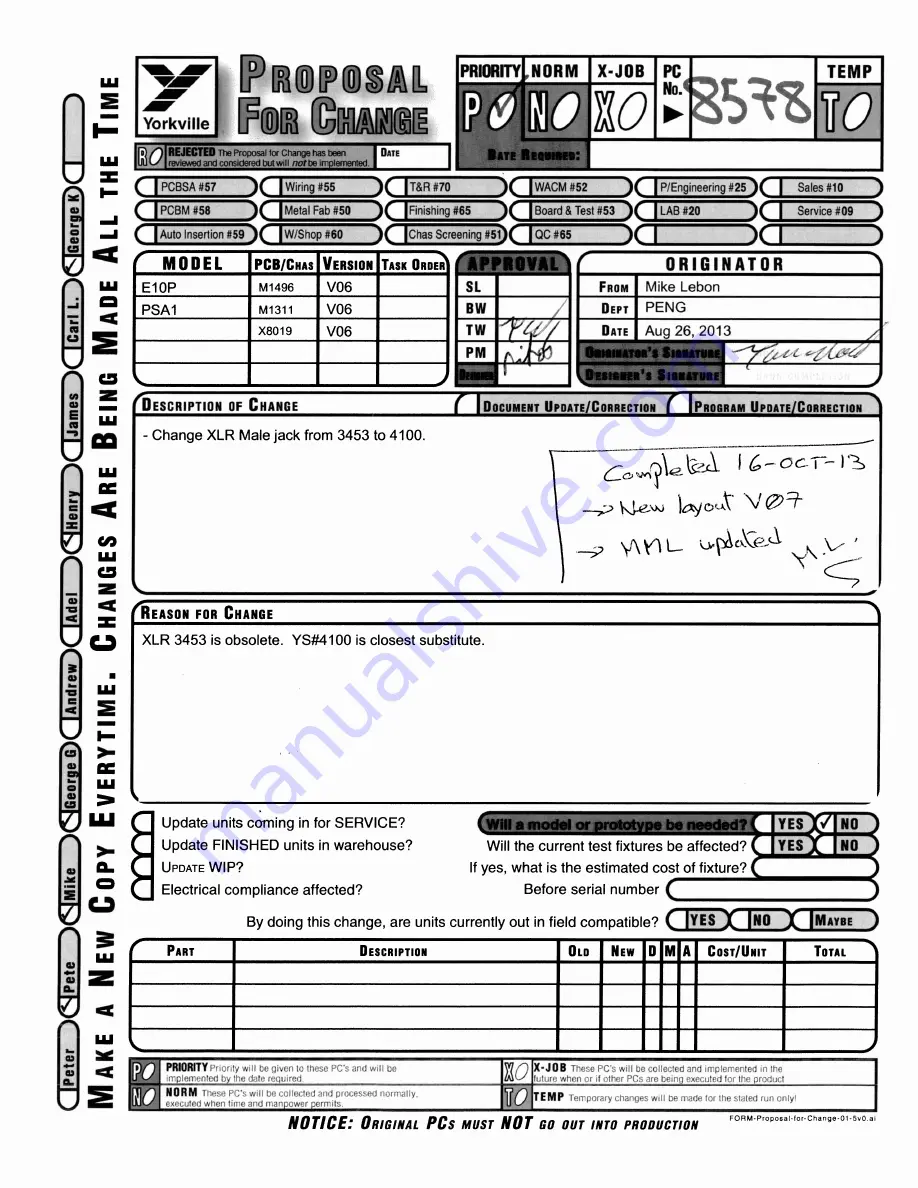 YORKVILLE Paraline Series PSA1W Service Manual Download Page 45