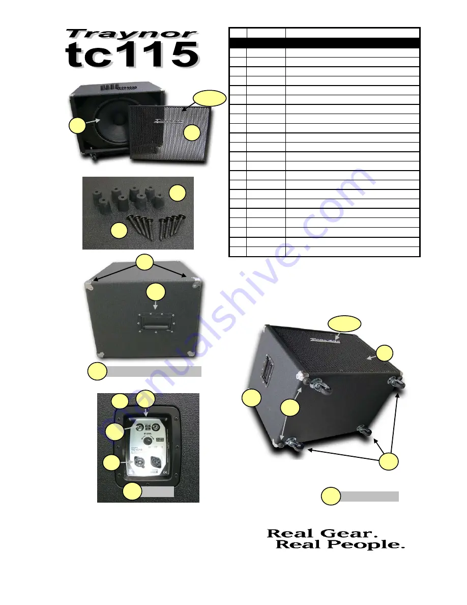 YORKVILLE Traynor TC112 Manual Download Page 25