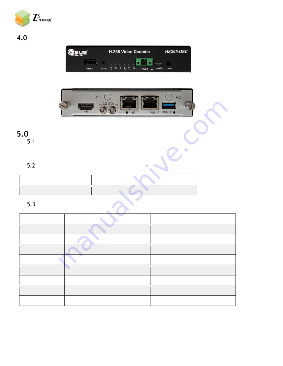 Z3 Technology Z3-HE265-DEC User Instructions Download Page 9