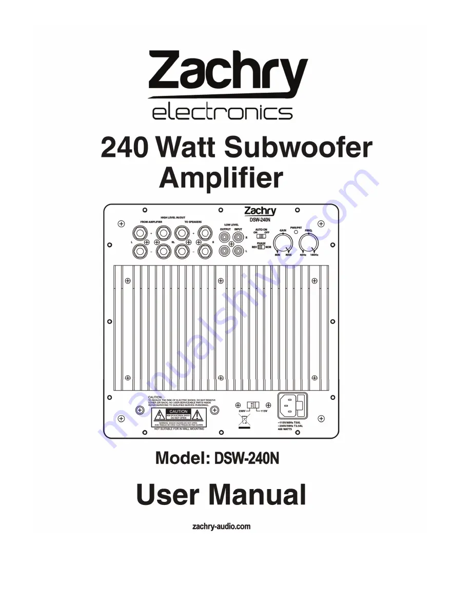 Zachry DSW-240N Скачать руководство пользователя страница 1