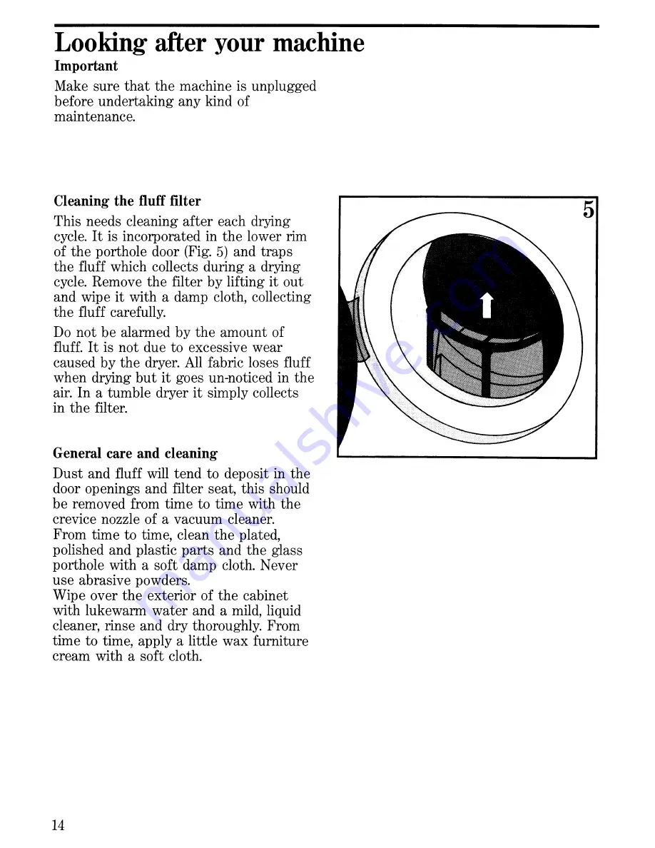 Zanussi TD 101/A Instructions For Use And Care Manual Download Page 14