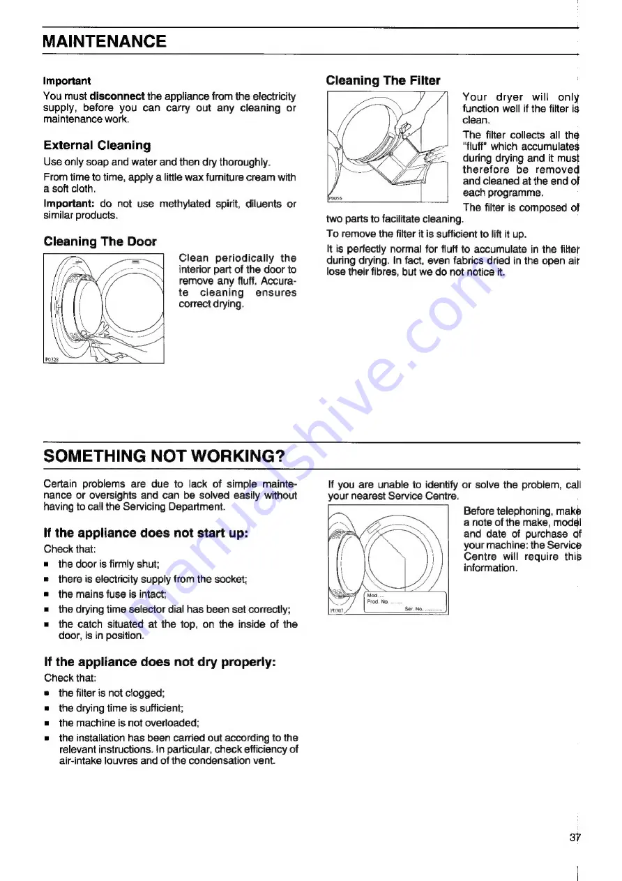 Zanussi ZD 110 R Instruction Booklet Download Page 9